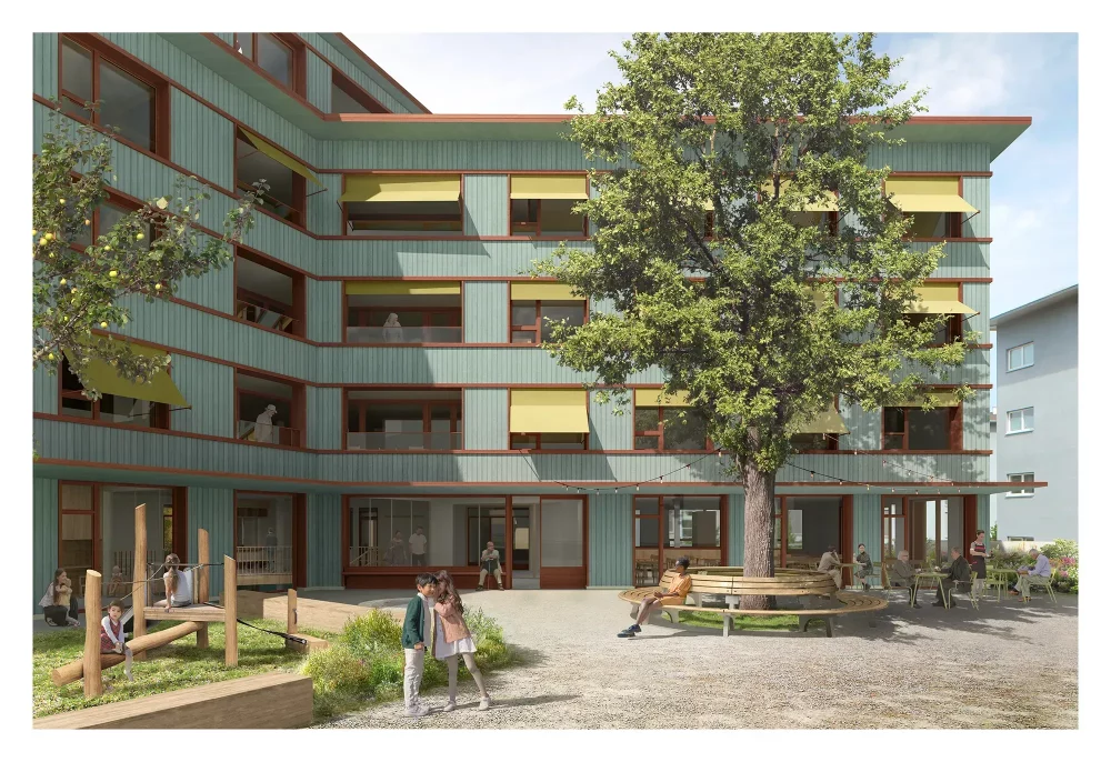 TRIBU Architecture – La Rozavere – EMS pour 56 résidents et centre de vie enfantine de 71 places à Renens